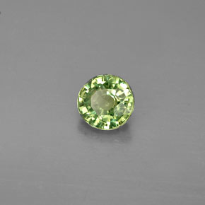 0.47 ct Green Demantoid Garnet Stone, Natural Demantoid Garnet in Round Facet Shape for Sale