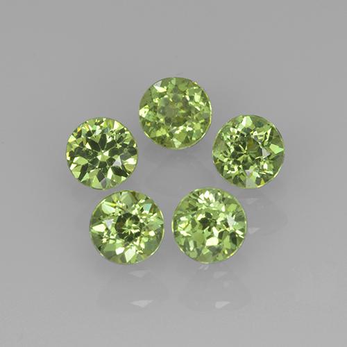 1.13 ctw Green Demantoid Garnet Gemstones, Demantoid Garnet Gems in Round Facet Shape for Sale.