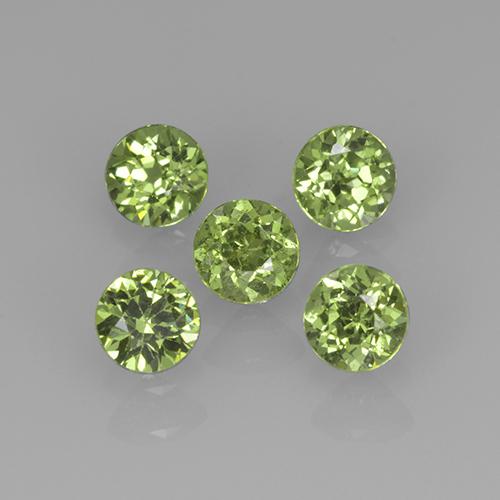 1.13 ctw Green Demantoid Garnet Stones, Natural Demantoid Garnet in Round Facet Shape for Sale