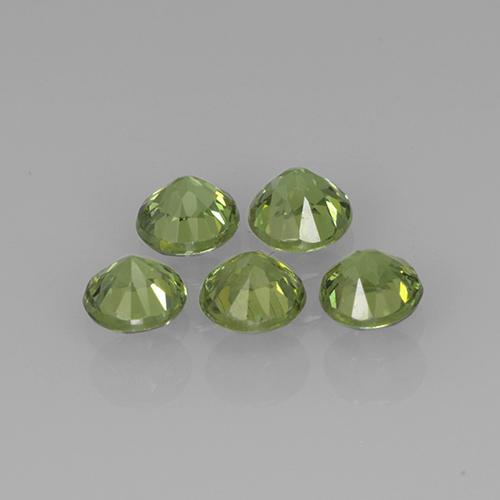 Demantoid Garnet Gemstones in 3.5 mm (calibrated) Size for Sale, Demantoid Garnet Stones in Medium Green Color