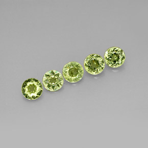 0.99 ct Green Demantoid Garnet Gemstone, Demantoid Garnet Gem in Round Facet Shape for Sale.