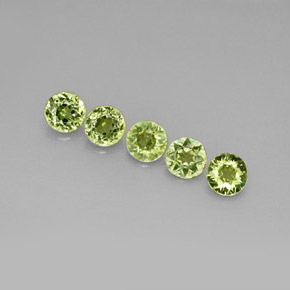 0.99 ct Green Demantoid Garnet Stone, Natural Demantoid Garnet in Round Facet Shape for Sale