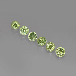 1.32 ct Green Demantoid Garnet Gemstone, Demantoid Garnet Gem in Round Facet Shape for Sale.