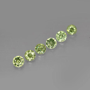 1.32 ct Green Demantoid Garnet Stone, Natural Demantoid Garnet in Round Facet Shape for Sale