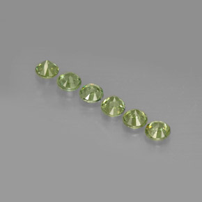 Demantoid Garnet Gemstone in 3.5 mm (calibrated) Size for Sale, Demantoid Garnet Stone in Green Color