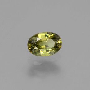 0.64 ct Green Demantoid Garnet Stone, Natural Demantoid Garnet in Oval Facet Shape for Sale
