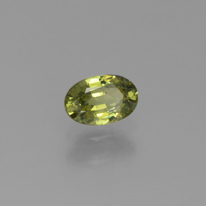 0.59 ct Green Demantoid Garnet Stone, Natural Demantoid Garnet in Oval Facet Shape for Sale