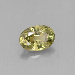 0.66 ct Green Demantoid Garnet Stone, Natural Demantoid Garnet in Oval Facet Shape for Sale