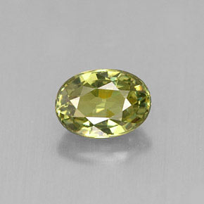 0.70 ct Green Demantoid Garnet Gemstone, Demantoid Garnet Gem in Oval Facet Shape for Sale.