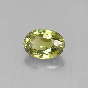 0.70 ct Green Demantoid Garnet Stone, Natural Demantoid Garnet in Oval Facet Shape for Sale