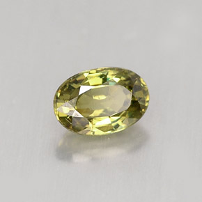 0.68 ct Green Demantoid Garnet Stone, Natural Demantoid Garnet in Oval Facet Shape for Sale