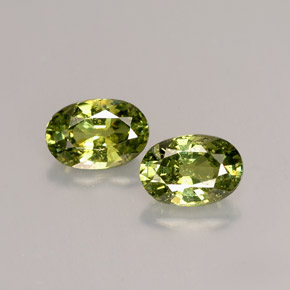 1.30 ct Green Demantoid Garnet Gemstone, Demantoid Garnet Gem in Oval Facet Shape for Sale.