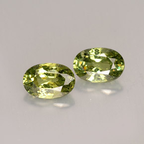 1.30 ct Green Demantoid Garnet Stone, Natural Demantoid Garnet in Oval Facet Shape for Sale