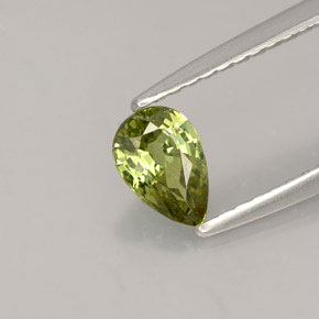 0.49 ct Green Demantoid Garnet Stone, Natural Demantoid Garnet in Pear Facet Shape for Sale