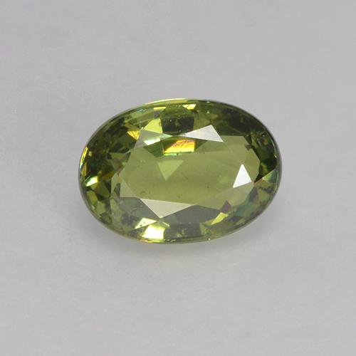 0.6ct Oval Facet Golden Green Demantoid Garnet for sale thumb image of 0.6ct Oval Facet Golden Green Demantoid Garnet (ID: 250566)