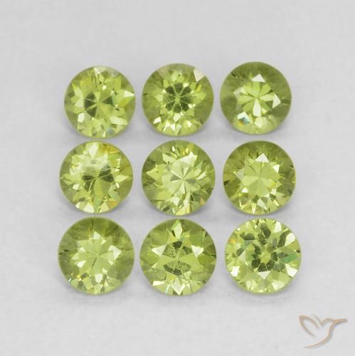 1.41ctw Natural Yellowish Green Demantoid Garnet, Round, VS