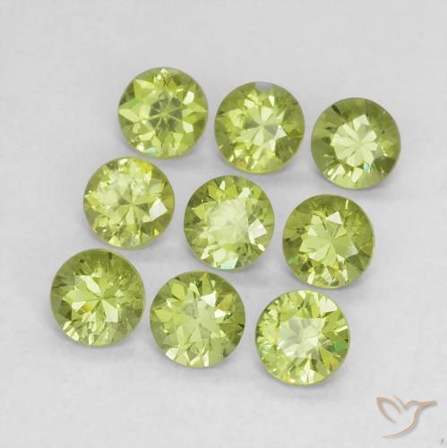 1.41 ctw Green Demantoid Garnet Stones, Natural Demantoid Garnet in Diamond-Cut Shape for Sale