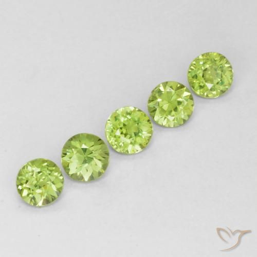 1.43 ctw Green Demantoid Garnet Stones, Natural Demantoid Garnet in Diamond-Cut Shape for Sale