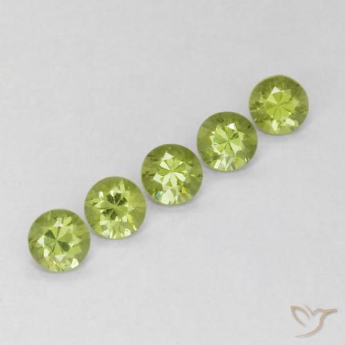 0.83 ctw Green Demantoid Garnet Stones, Natural Demantoid Garnet in Diamond-Cut Shape for Sale