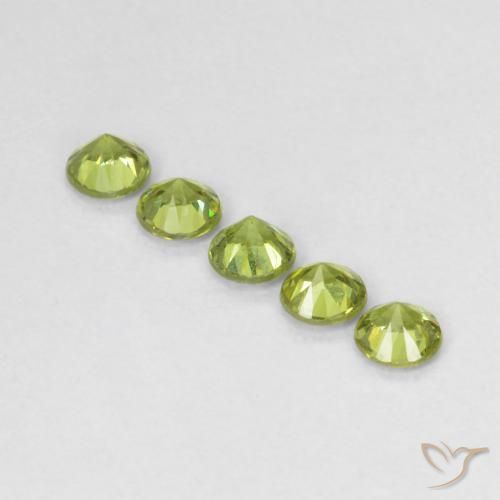 Demantoid Garnet Gemstones in 3.2 mm Size for Sale, Demantoid Garnet Stones in Lively Green Color