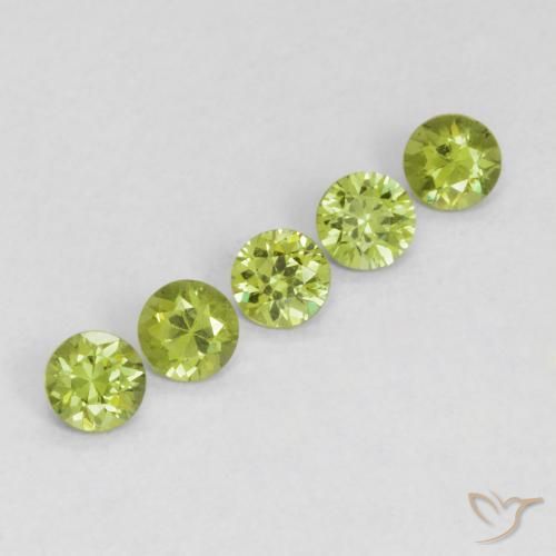 0.80 ctw Green Demantoid Garnet Stones, Natural Demantoid Garnet in Diamond-Cut Shape for Sale
