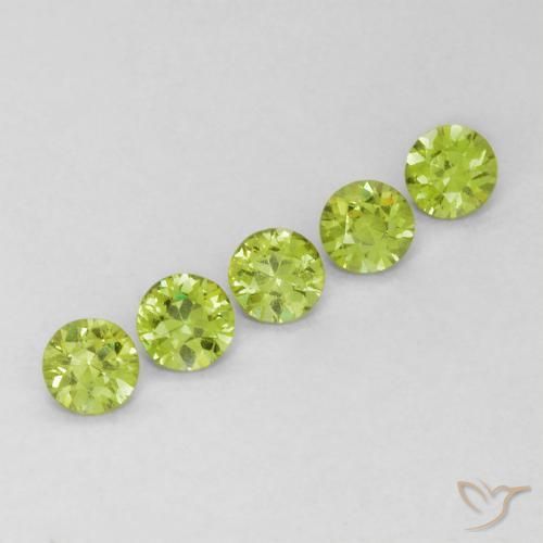 0.73 ctw Green Demantoid Garnet Stones, Natural Demantoid Garnet in Diamond-Cut Shape for Sale