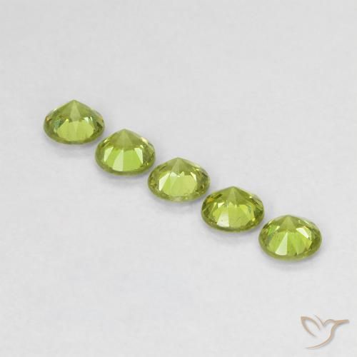 Demantoid Garnet Gemstones in 3.1 mm Size for Sale, Demantoid Garnet Stones in Lively Green Color