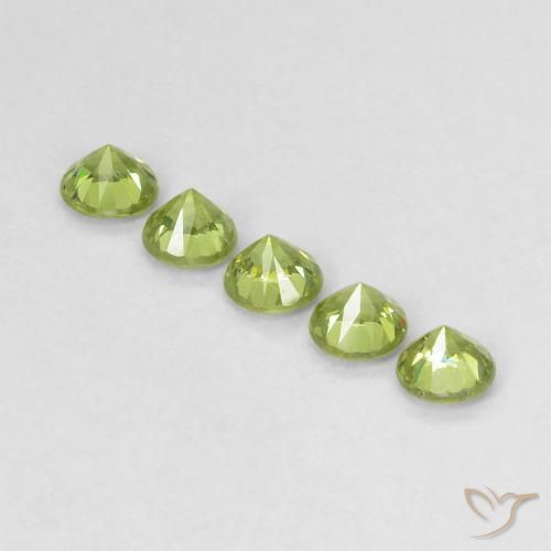 Demantoid Garnet Gemstones in 3 mm (calibrated) Size for Sale, Demantoid Garnet Stones in Medium Green Color