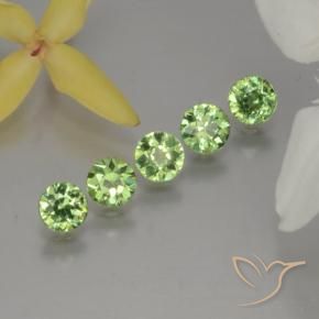 1.44 ctw Green Demantoid Garnet Stones, Natural Demantoid Garnet in Diamond-Cut Shape for Sale