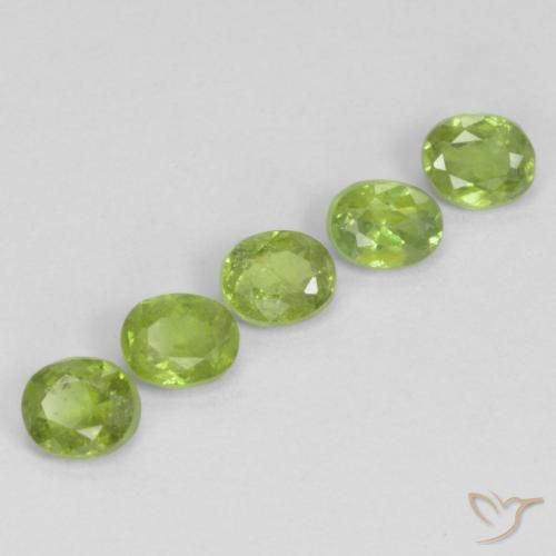 1.33 ctw Green Demantoid Garnet Stones, Natural Demantoid Garnet in Oval Facet Shape for Sale