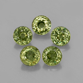 1.97 ct Green Demantoid Garnet Gemstone, Demantoid Garnet Gem in Round Facet Shape for Sale.
