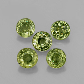 1.97 ct Green Demantoid Garnet Stone, Natural Demantoid Garnet in Round Facet Shape for Sale