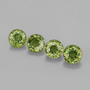 1.44 ct Green Demantoid Garnet Gemstone, Demantoid Garnet Gem in Round Facet Shape for Sale.