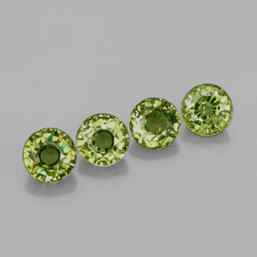 1.44 ct Green Demantoid Garnet Stone, Natural Demantoid Garnet in Round Facet Shape for Sale