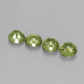 Demantoid Garnet Gemstone in 4 mm (calibrated) Size for Sale, Demantoid Garnet Stone in Green Color