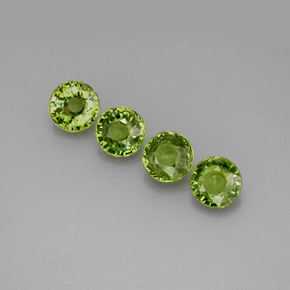1.58 ct Green Demantoid Garnet Gemstone, Demantoid Garnet Gem in Round Facet Shape for Sale.
