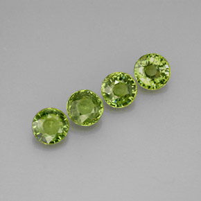1.58 ct Green Demantoid Garnet Stone, Natural Demantoid Garnet in Round Facet Shape for Sale