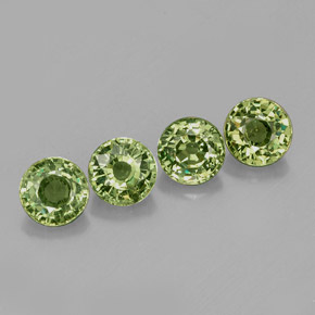 1.79 ct Green Demantoid Garnet Gemstone, Demantoid Garnet Gem in Round Facet Shape for Sale.