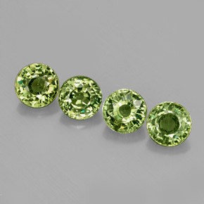 1.79 ct Green Demantoid Garnet Stone, Natural Demantoid Garnet in Round Facet Shape for Sale