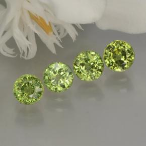 1.95 ctw Green Demantoid Garnet Gemstones, Demantoid Garnet Gems in Round Facet Shape for Sale.