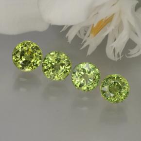 1.95 ctw Green Demantoid Garnet Stones, Natural Demantoid Garnet in Round Facet Shape for Sale