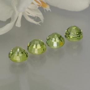 Demantoid Garnet Gemstones in 4.3 mm Size for Sale, Demantoid Garnet Stones in Light Lively Green Color