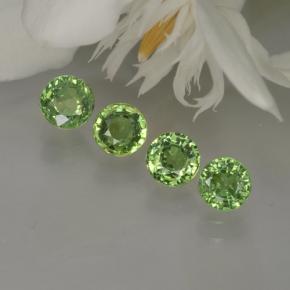 1.52 ctw Green Demantoid Garnet Stones, Natural Demantoid Garnet in Round Facet Shape for Sale