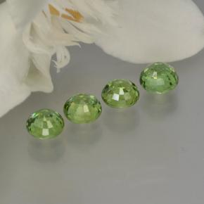 Demantoid Garnet Gemstones in 4 mm (calibrated) Size for Sale, Demantoid Garnet Stones in Warm Green Color