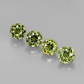 1.91 ct Green Demantoid Garnet Gemstone, Demantoid Garnet Gem in Round Facet Shape for Sale.