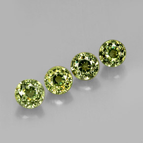 1.91 ct Green Demantoid Garnet Stone, Natural Demantoid Garnet in Round Facet Shape for Sale