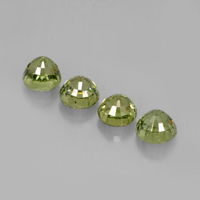 Demantoid Garnet Gemstone in 4 mm (calibrated) Size for Sale, Demantoid Garnet Stone in Golden Green Color