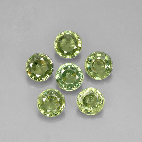 2.76 ct Green Demantoid Garnet Gemstone, Demantoid Garnet Gem in Round Facet Shape for Sale.