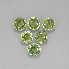2.76 ct Green Demantoid Garnet Stone, Natural Demantoid Garnet in Round Facet Shape for Sale