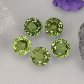2.21 ctw Green Demantoid Garnet Gemstones, Demantoid Garnet Gems in Round Facet Shape for Sale.